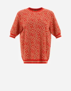 Herno T-Shirts-T-Shirt Aus Geometric Monogram Jacquard