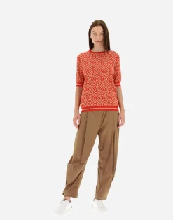Herno T-Shirts-T-Shirt Aus Geometric Monogram Jacquard