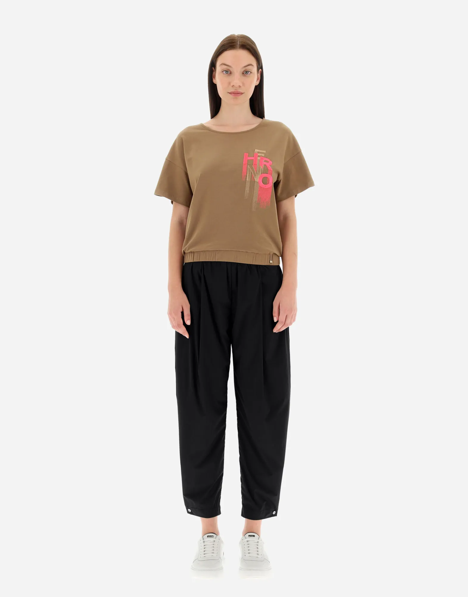 Herno T-Shirts-T-Shirt Aus Interlock-Jersey Mit Stickerei