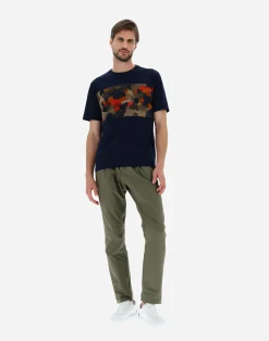 Herno T-Shirt & Polo-Shirts-T-Shirt Aus Superfine Cotton & Spring Camo Jersey