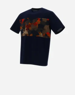 Herno T-Shirt & Polo-Shirts-T-Shirt Aus Superfine Cotton & Spring Camo Jersey
