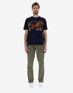 Herno T-Shirt & Polo-Shirts-T-Shirt Aus Superfine Cotton & Spring Camo Jersey