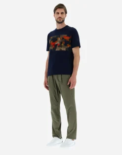 Herno T-Shirt & Polo-Shirts-T-Shirt Aus Superfine Cotton & Spring Camo Jersey