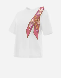 Herno T-Shirts-T-Shirt Aus Superfine Cotton Stretch Mit Bubble Schal