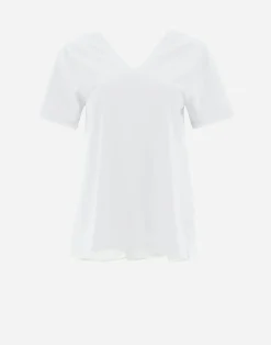 Herno T-Shirts-T-Shirt Mit V-Ausschnitt Aus Chic Cotton Jersey & New Techno Taft