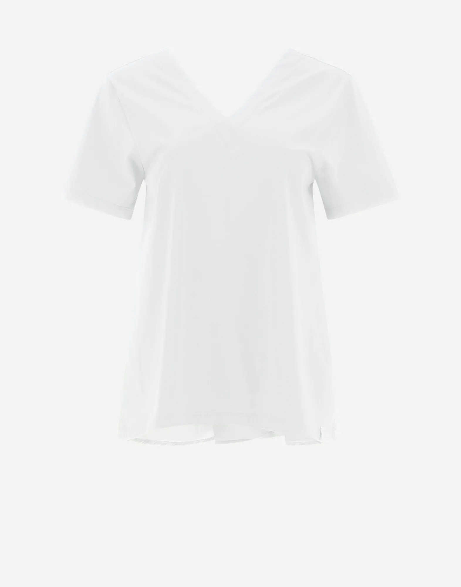 Herno T-Shirts-T-Shirt Mit V-Ausschnitt Aus Chic Cotton Jersey & New Techno Taft