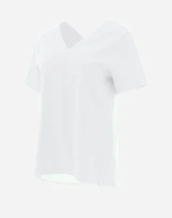 Herno T-Shirts-T-Shirt Mit V-Ausschnitt Aus Chic Cotton Jersey & New Techno Taft