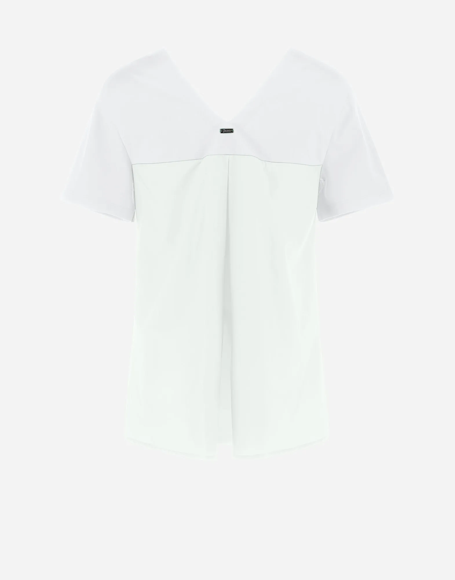 Herno T-Shirts-T-Shirt Mit V-Ausschnitt Aus Chic Cotton Jersey & New Techno Taft