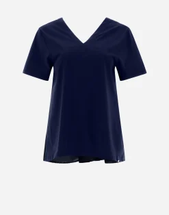 Herno T-Shirts-T-Shirt Mit V-Ausschnitt Aus Chic Cotton Jersey & New Techno Taft