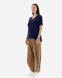 Herno T-Shirts-T-Shirt Mit V-Ausschnitt Aus Chic Cotton Jersey & New Techno Taft