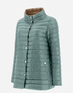 Herno Lange Daunenjacken-Wendbare A-Shape Aus Nylon Ultralight