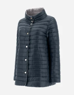 Herno Lange Daunenjacken-Wendbare A-Shape Aus Nylon Ultralight