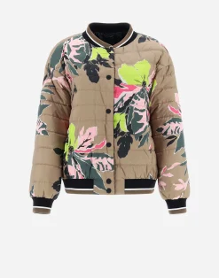 Herno Kurze Daunenjacken-Wendbare Bomberjacke Aus Beta Flowers, Nylon Ultralight & Nuage