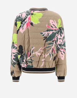 Herno Kurze Daunenjacken-Wendbare Bomberjacke Aus Beta Flowers, Nylon Ultralight & Nuage