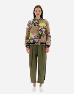 Herno Kurze Daunenjacken-Wendbare Bomberjacke Aus Beta Flowers, Nylon Ultralight & Nuage