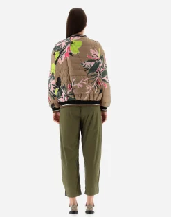 Herno Kurze Daunenjacken-Wendbare Bomberjacke Aus Beta Flowers, Nylon Ultralight & Nuage