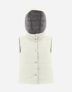 Herno Kurze Daunenjacken-Wendbare Weste Aus Nuage & Nylon Ultralight