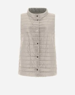 Herno Lange Daunenjacken-Wendbare, Zweifarbige Weste Aus Nylon Ultralight