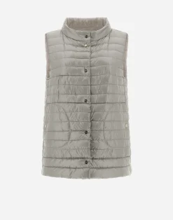 Herno Lange Daunenjacken-Wendbare, Zweifarbige Weste Aus Nylon Ultralight
