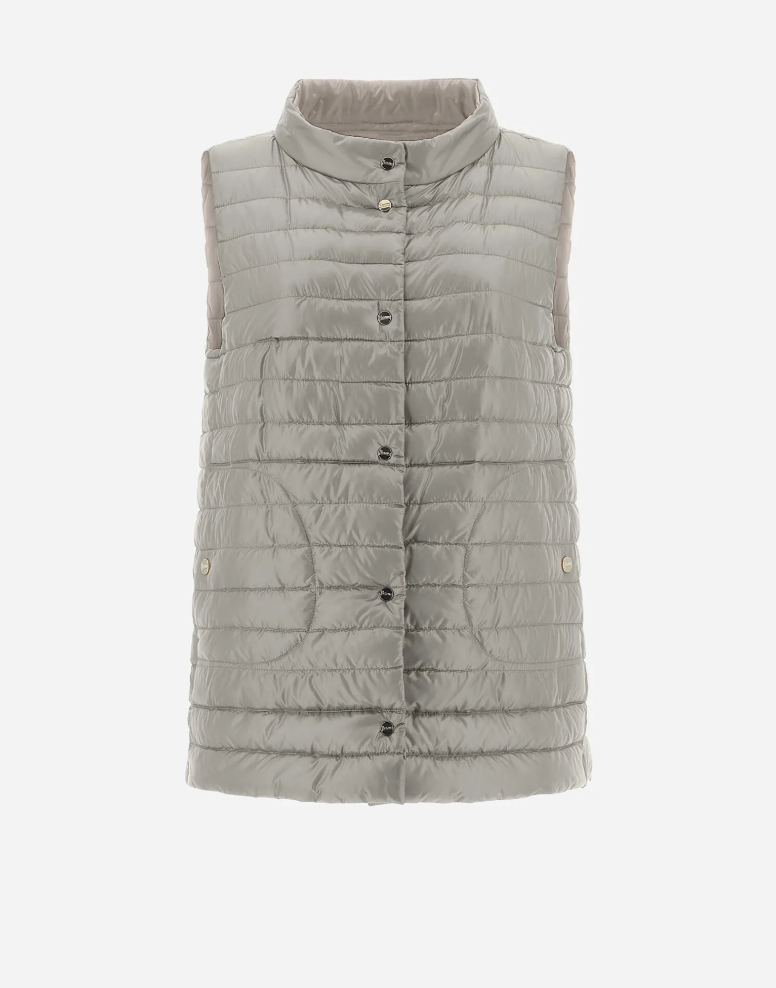 Herno Lange Daunenjacken-Wendbare, Zweifarbige Weste Aus Nylon Ultralight