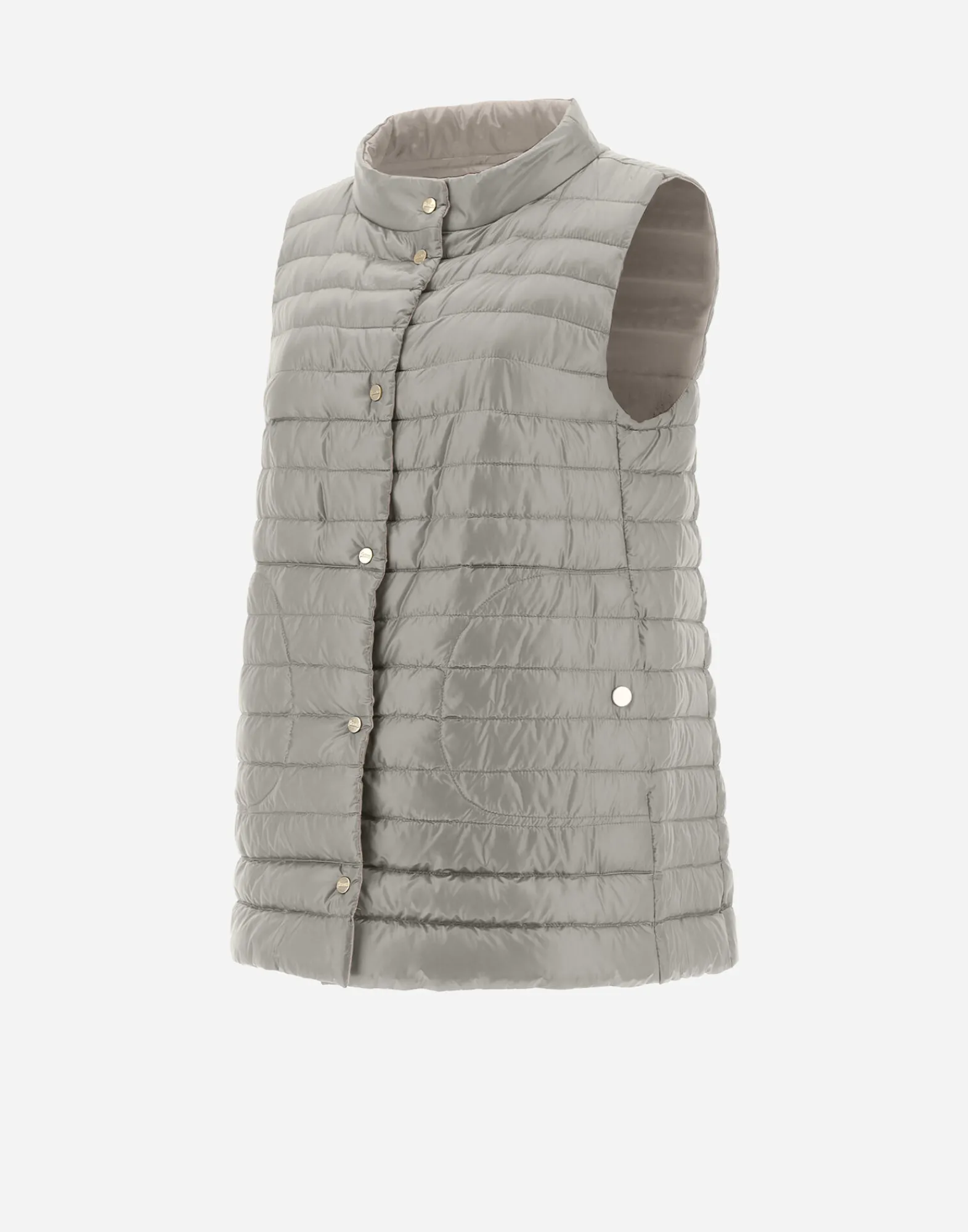 Herno Lange Daunenjacken-Wendbare, Zweifarbige Weste Aus Nylon Ultralight