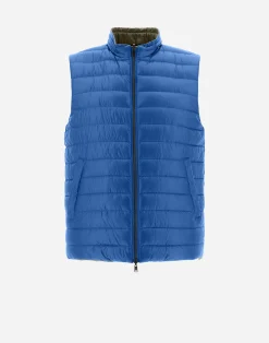 Herno Kurze Daunenjacken-Wendbare, Zweifarbige Weste Aus Nylon Ultralight