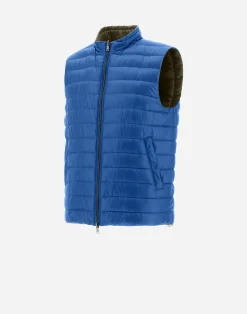 Herno Kurze Daunenjacken-Wendbare, Zweifarbige Weste Aus Nylon Ultralight
