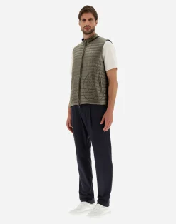 Herno Kurze Daunenjacken-Wendbare, Zweifarbige Weste Aus Nylon Ultralight