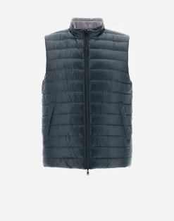Herno Kurze Daunenjacken-Wendbare, Zweifarbige Weste Aus Nylon Ultralight
