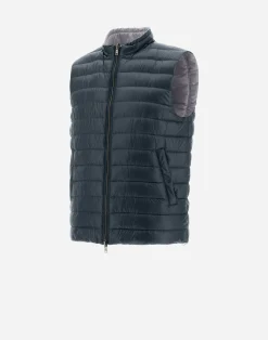 Herno Kurze Daunenjacken-Wendbare, Zweifarbige Weste Aus Nylon Ultralight