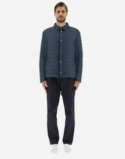 Herno Kurze Daunenjacken-Wendbares, Zweifarbiges Hemd Aus Nylon Ultralight