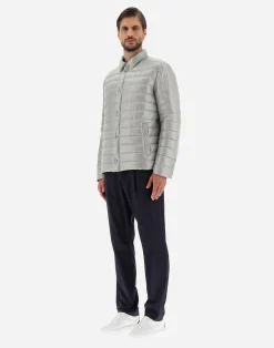 Herno Kurze Daunenjacken-Wendbares, Zweifarbiges Hemd Aus Nylon Ultralight