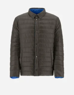 Herno Kurze Daunenjacken-Wendbares, Zweifarbiges Hemd Aus Nylon Ultralight