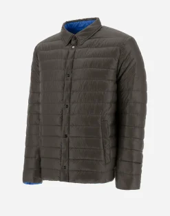 Herno Kurze Daunenjacken-Wendbares, Zweifarbiges Hemd Aus Nylon Ultralight