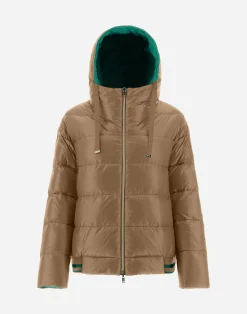 Herno Kurze Daunenjacken-Wende-Bomberjacke Aus Nylon Ultralight Und New Techno Taft