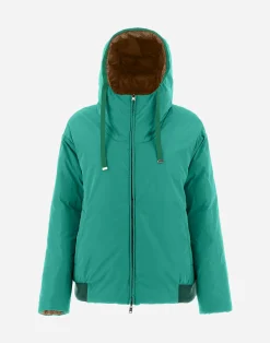 Herno Kurze Daunenjacken-Wende-Bomberjacke Aus Nylon Ultralight Und New Techno Taft