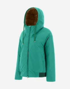 Herno Kurze Daunenjacken-Wende-Bomberjacke Aus Nylon Ultralight Und New Techno Taft