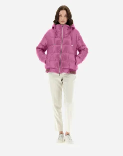 Herno Kurze Daunenjacken-Wende-Bomberjacke Aus Nylon Ultralight Und New Techno Taft