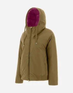 Herno Kurze Daunenjacken-Wende-Bomberjacke Aus Nylon Ultralight Und New Techno Taft