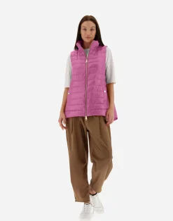 Herno Lange Daunenjacken-Weste Aus Nylon Ultralight & New Techno Taft