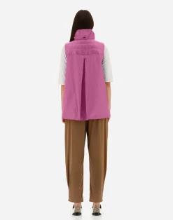 Herno Lange Daunenjacken-Weste Aus Nylon Ultralight & New Techno Taft