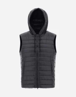 Herno Kurze Daunenjacken-Weste Aus Nylon Ultralight & Fleece