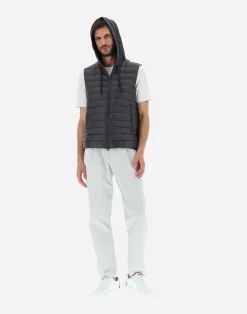 Herno Kurze Daunenjacken-Weste Aus Nylon Ultralight & Fleece