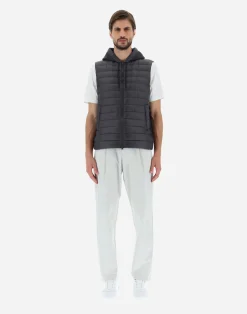 Herno Kurze Daunenjacken-Weste Aus Nylon Ultralight & Fleece