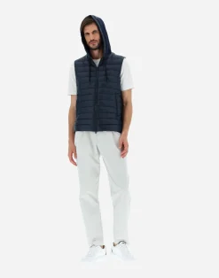 Herno Kurze Daunenjacken-Weste Aus Nylon Ultralight & Fleece