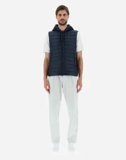 Herno Kurze Daunenjacken-Weste Aus Nylon Ultralight & Fleece