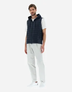 Herno Kurze Daunenjacken-Weste Aus Nylon Ultralight & Fleece