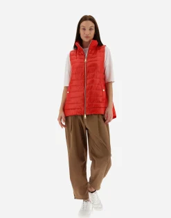 Herno Lange Daunenjacken-Weste Aus Nylon Ultralight & New Techno Taft