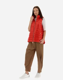 Herno Lange Daunenjacken-Weste Aus Nylon Ultralight & New Techno Taft