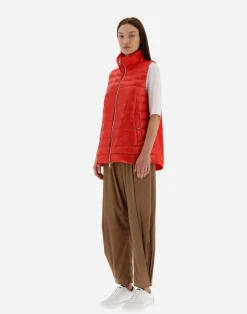 Herno Lange Daunenjacken-Weste Aus Nylon Ultralight & New Techno Taft